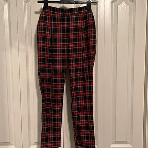 Plaid Straight Leg Pants